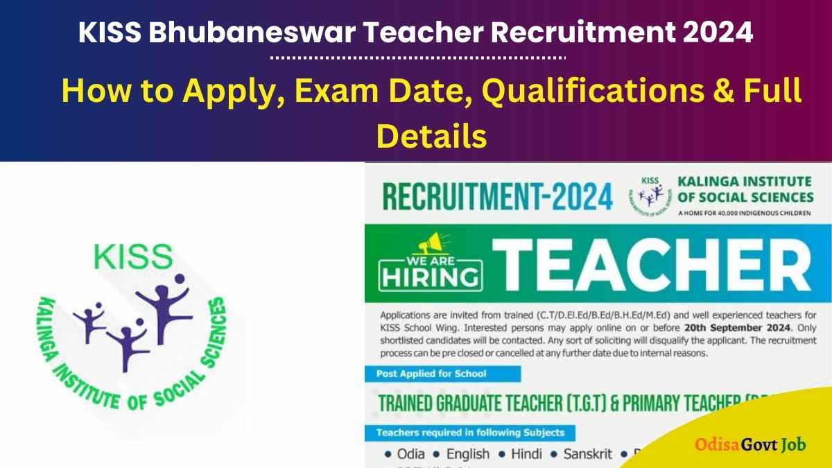 KISS Bhubaneswar Teacher Recruitment 2024