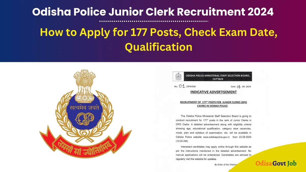 Odisha Police Junior Clerk Recruitment 2024