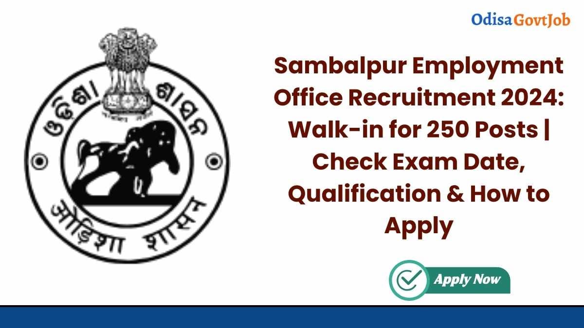 Sambalpur Employment Office Recruitment 2024